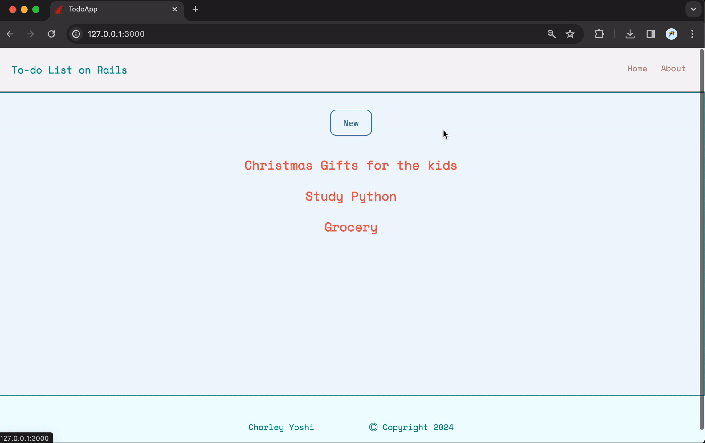 RESTful routing - show christmas